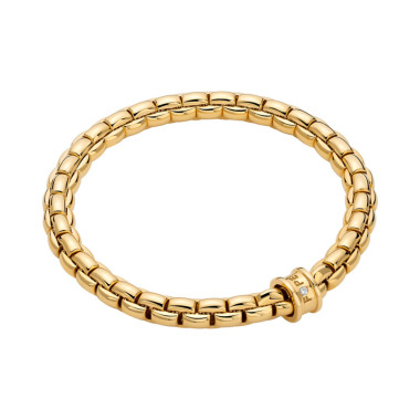 Gelbgold, Armschmuck, FOPE Eka Flex'it Armband mit weißen Brillanten