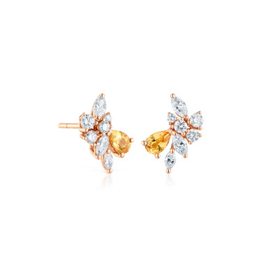 Ohrringe, Roségold, Cervera Barcelona Bouquet Ohrstecker