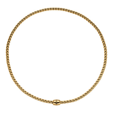 Halsschmuck, Gelbgold, FOPE Eka Flex'it Halskette mit dekorativem Verschluss