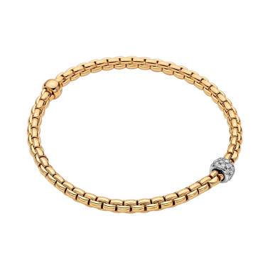         Gelbgold, Armschmuck, FOPE Eka Flex'it Armband mit Diamantpavé