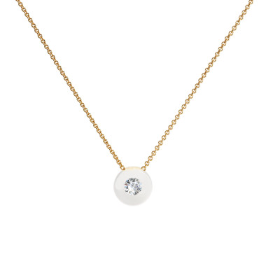 Halsschmuck, Gelbgold, Schmuckwerk Halskette Glasklar