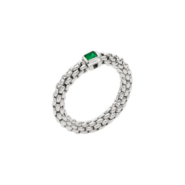 Ringe, Weißgold, FOPE Souls Flex'it Ring mit Smaragd