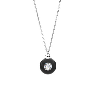 Halsschmuck, Platin, Schmuckwerk Anhänger Glasklar mit Halskette