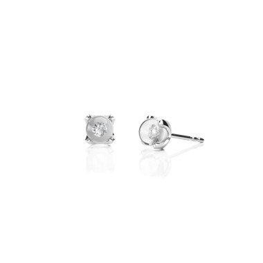 Ohrringe, Weißgold, Schmuckwerk Glasklar Ohrstecker