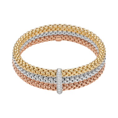         Gelbgold &amp; Roségold &amp; Weißgold, Armschmuck, FOPE Solo Flex'it Armband