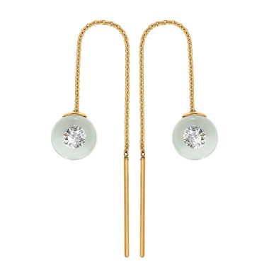 Ohrringe, Gelbgold, Schmuckwerk Glasklar Ohrhänger