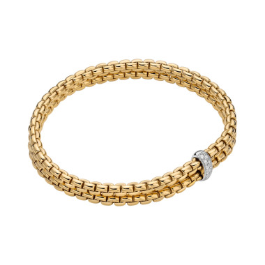         Gelbgold, Armschmuck, FOPE Eka Flex'it Armband mit weissem Brillanten