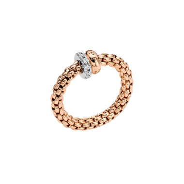 Ringe, Weißgold, FOPE Solo Flex'it Ring mit Pavébesatz