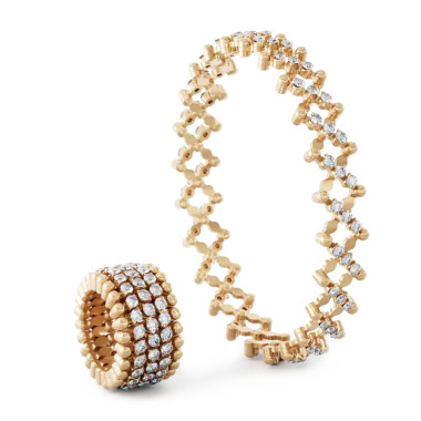 Ringe, Gelbgold, Serafino Consoli Serafino Multi-Size Ring und Armband