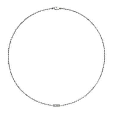 Halsschmuck, Weißgold, FOPE Aria Halskette mit einem weißen Brillanten