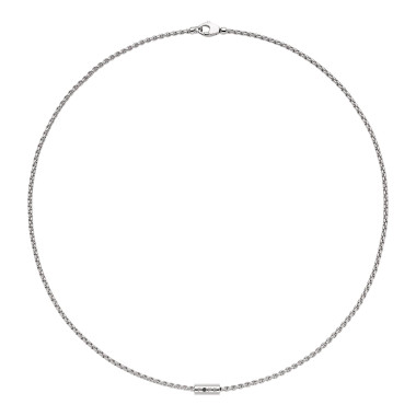 Halsschmuck, Weißgold, FOPE Aria Halskette mit einem schwarzen Brillanten