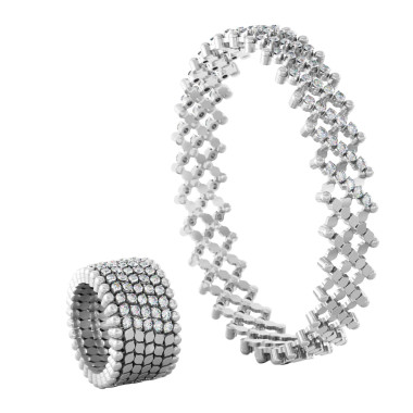 Ringe, Weißgold, Serafino Consoli Serafino Multi-Size Ring und Armreif