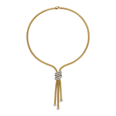 Halsschmuck, Weißgold, FOPE Solo Halskette mit Diamanten