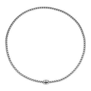 Halsschmuck, Weißgold, FOPE Eka Flex'it Halskette mit dekorativem Verschluss