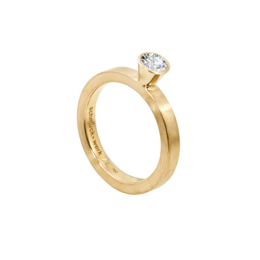Ringe, Gelbgold, Schmuckwerk Alpen Solitairering