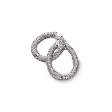         Weißgold, Ohrringe, Hans D. Krieger Brillant Creolen Hollywood