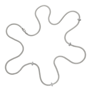 Halsschmuck, Weißgold, FOPE Prima Collier mit Diamanten