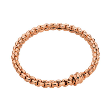 Armschmuck, Roségold, FOPE Eka Flex'it Armband mit schwarzen Brillanten