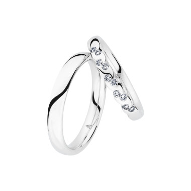 Ringe, Weißgold, Christian Bauer Trauring-Set