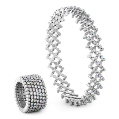 Ringe, Weißgold, Serafino Consoli Serafino Multi-Size Ring und Armreif