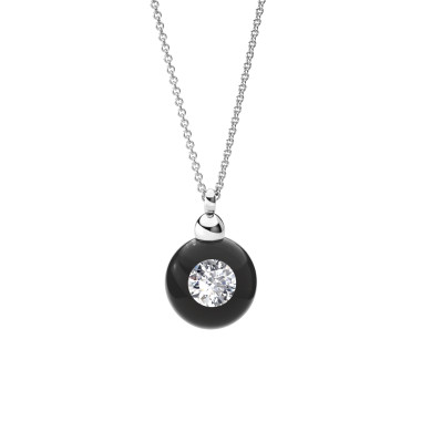 Halsschmuck, Platin, Schmuckwerk Anhänger Glasklar mit Halskette