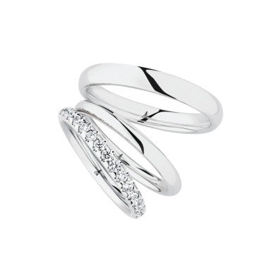 Ringe, Weißgold, Christian Bauer Trauring-Set