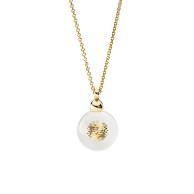 Halsschmuck, Gelbgold, Schmuckwerk Anhänger Glasklar mit Halskette