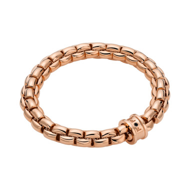 Armschmuck, Roségold, FOPE Eka Flex'it Armband mit schwarzen Brillanten