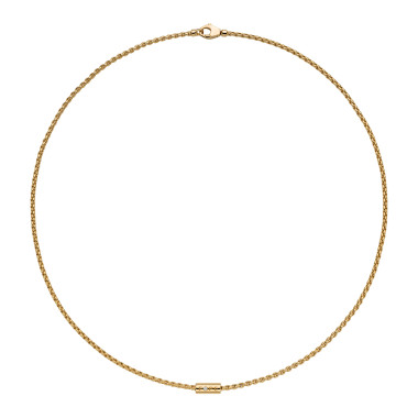 Halsschmuck, Gelbgold, FOPE Aria Halskette mit einem weißen Brillanten