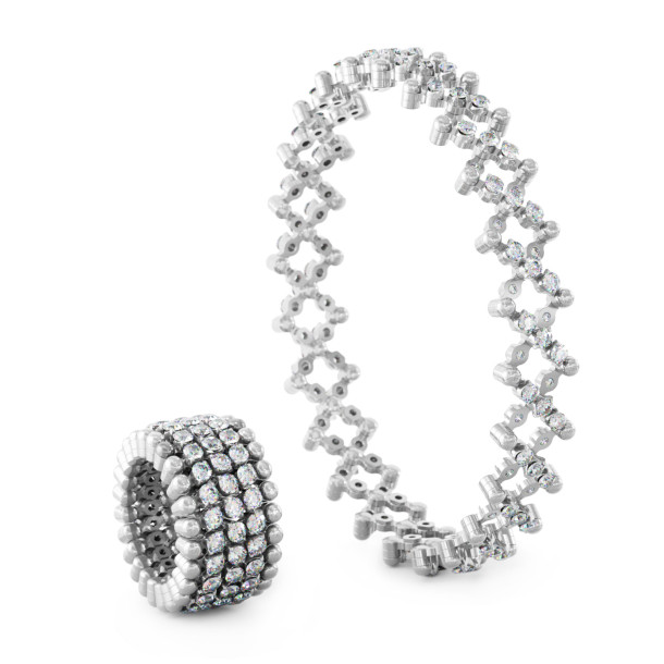         Weißgold, Ringe, Serafino Consoli Serafino Multi-Size Ring und Armreif
