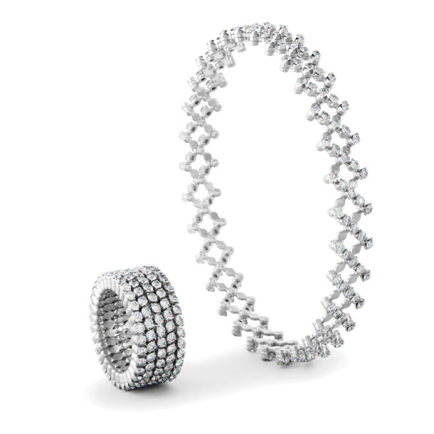         Weißgold, Ringe, Serafino Consoli Serafino Multi-Size Ring und Armreif