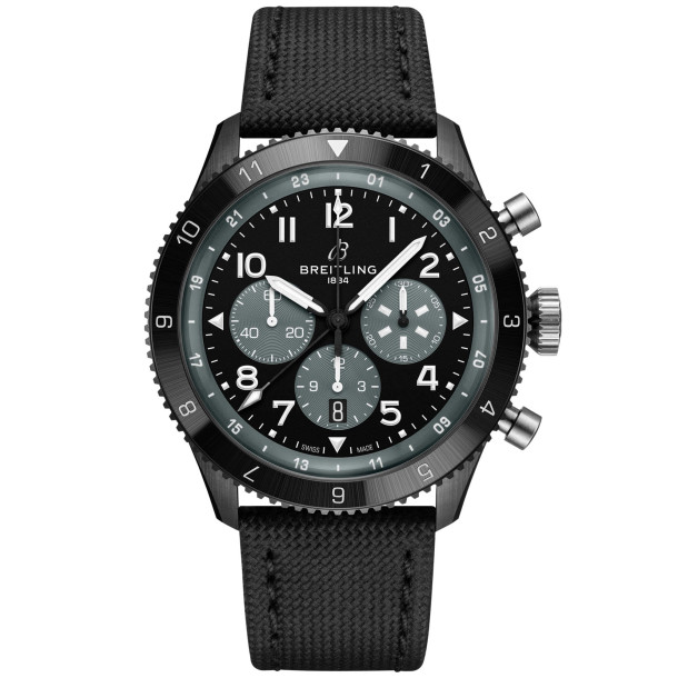         Herrenuhr, Automatik, Breitling Classic AVI Chronograph GMT 46 Mosquito Night Fighter
