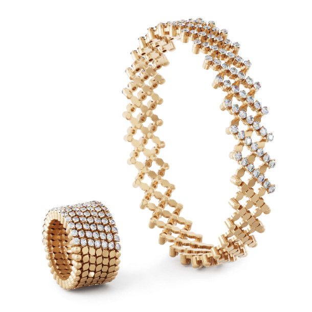         Roségold, Armschmuck, Serafino Consoli Serafino Multi-Size Ring und Armreif