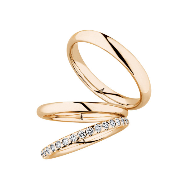         Roségold, Ringe, Christian Bauer Trauring-Set