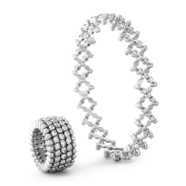         Weißgold, Armschmuck, Serafino Consoli Serafino Multi-Size Ring und Armreif
